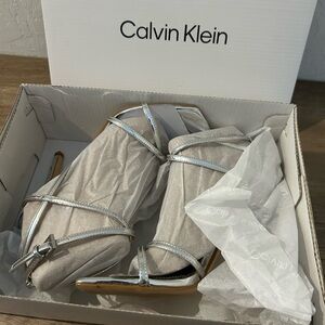 Calvin Klein Silver Women's Heels Size 7.5